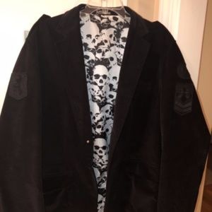 Affliction LG 44-46 Black Corduroy Blazer/S.Coat